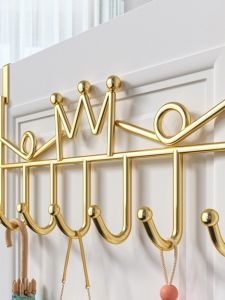 No-Drill Iron Hook Wall Mounted Storage Rack Bedroom Kitchen Door Back Hanging Hooks for Coats And Hats Lightweight Strong Adhesive