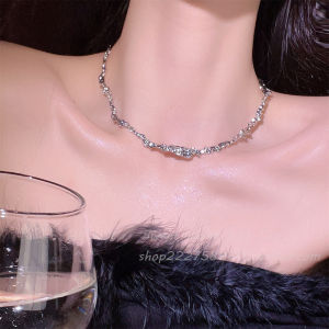 สร้อยคอโลหะผสมสไตล์เกาหลีสำหรับผู้หญิง สร้อยคอแบบไม่สมมาตรสไตล์ลำลอง โซ่กระดูกไหปลาร้า โซ่คอแบบลำลอง โซ่คอแบบลำลอง