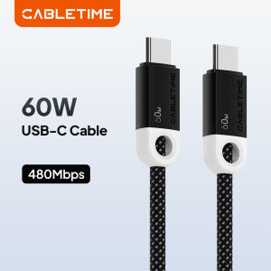 CABLETIME USB C to USB C Cable PD60W High-Speed Durable Fast Charging Cable Data Sync Cord for iPad Samsung iPhone Cable