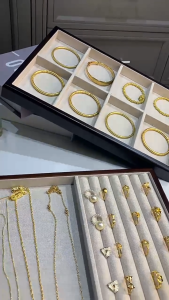 Tray Perhiasan Kayu Jati Hitam - Penyimpanan Cincin Gelang Anting