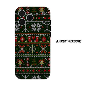 BILIBILI | Dark Green Christmas Knit Phone Case for iPhone 18 17 16 15 14 13 12 11 Air Pro Max Plus Double-layer Cover