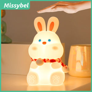 New rabbit led night light silicone pat colorful small night light USB charging bedroom soft light sleep lovely bedside with sleeping atmosphere desk lamp girls gift