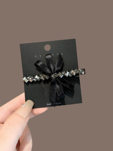 French Elegant Rhinestone Hair Clip Fashionable Butterfly Knot Front Hair Duckbill Clip Simple One-word Clip Stylish Hair Accessories