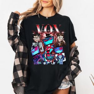 Sanrio | Anime Hazbin Hotel Alastor Graphic Print T-shirts Men Women Loose Casual Tops Short Sleeves Round Neck Cotton Oversized Tees
