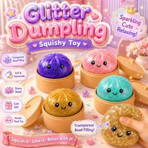 Glitter Dumpling Squishy Toys For Kids Giant Squishy Toys For Girls Squeeze Toys For Kids Slow Rising Squishy Toy Stress Relief Fidget Toy Soft Cute Gift Sensory Toy