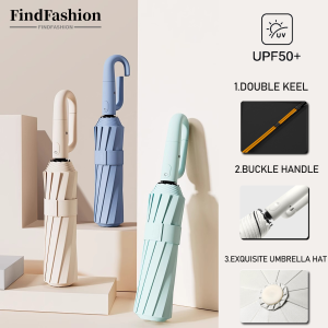 FindFashion High-Quality Automatic Umbrella Storm Resistant Anti-UV Large Umbrella For Sun And Rain Umbrella