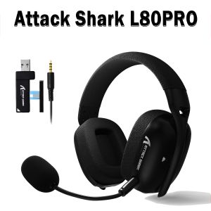 ATTACK SHARK | ATTACK SHARK L80PRO Wireless Gaming Headset Tri-Mode 2.4G Bluetooth Wired Ultra-Light Low Latency Noise Cancelling with Mic