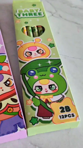 SELUSIN ( 12 PCS ) Pensil 2B Karakter Anak Animasi Lucu Fancy