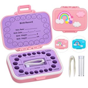 Baby Teeth Keepsake Box Colored Tooth Holders Container Organizer for Lost Teeth Teeth Lanugo Storage Saver for Boys Girls