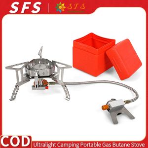 SFS*Windproof Portable Camping Gas Stove Outdoor Cooking Stove Foldable Split Burner for Outdoor Backpacking Hiking and Picnic