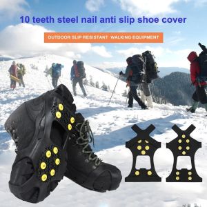 Studs Crampons Snow Grips Cleats for Ice and Snow Anti-Slip Rubber Traction Cleats Hiking Walking Climbing Jogging