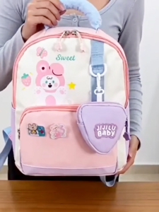 LJMOFA Popular Kids Cartoon Backpack Colorful Lightweight Schoolbag for Toddler Boys Girls