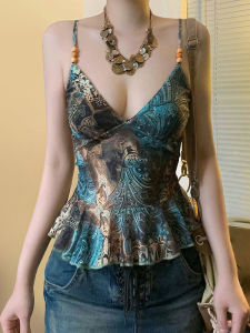 Áo Vest Cổ Chữ V in Họa Tiết Cổ Điển Dành Cho Nữ Áo Vest Không Tay Áo Vest Thường Áo Vest Mùa Hè Áo Vest Không Tay