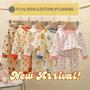Kids Pyjamas  PJ-Q Suits Long Sleeved Cotton Sleepwear Boy Girl High Quality Nightwear - SG Seller