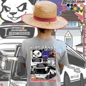 Baju Kaos T-shirt Distro anak Laki-laki/perempuan gambar bismania kids panda takumi/baju murah anak laki-laki untuk usia 2-13 tahun gambar bismania panda kids takumi/bahan polyester super tebal dan halus/kaos murah bandung barat warna hitam putih DLL