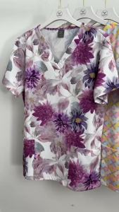 Đồng Phục Y Tá Bệnh Viện Dành Cho Nữ Áo Scrub Cotton In Họa Tiết Tay Ngắn Áo Khoác Y Tế Phòng Khám Nha Khoa Dành Cho Nam
