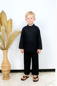 pangsi polos hitam bonus ikat kepala  stelan pangsi pencak sila baju adat tradisional Indonesia