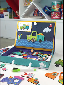Alphabet/traffic/time wooden Magnetic Puzzle drawing board children educational kids toy papan lukis mainan kanak kakak