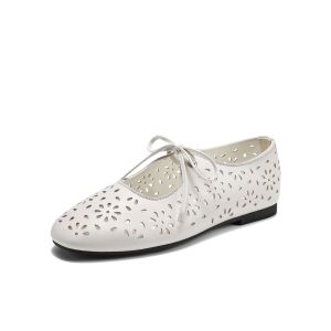 Belle | Punched Carving Lamb Leather Breathable Comfortable Mary Jane Ballet Shoes