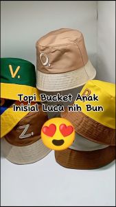 Topi Bucket Anak Laki-Laki Perempuan Bordir Inisial Alfabeth A sampai z