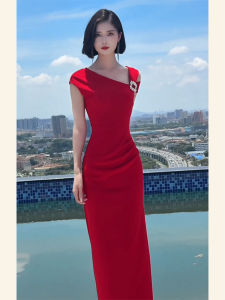 SHANGSHA | High-end Red Dress for Important Occasions