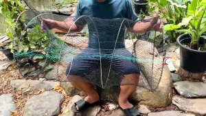 DARING ตาข่ายดักปลา พับเก็บได้ กับดักตาข่าย เหมาะสำหรับจับปู กุ้ง และปลา