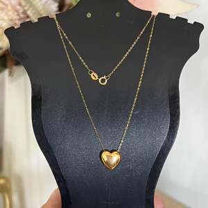 Mzs Collection 18K Ivana 3D Heart Dainty and Lightweight Necklace in HK Setting PAWNABLE