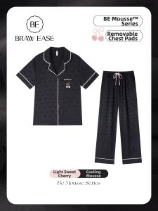 BE | Summer Ice Silk Padded Sleepwear