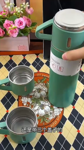 Peenoonshop ชุดเซทแก้วน้ำ-กระบอกน้ำ 500 ml. กระบอกน้ำเก็บอุณหภูมิ กระบอกน้ำสแตนเลส แก้วน้ำกระบอกน้ำสแตนเลส