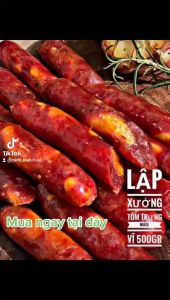 Lạp xưởng tôm trứng muối lạp xưởng tôm đặc sản Sóc Trăng loại ngon đặc biệt với tỉ lệ tôm 90% nhiều trứng muối