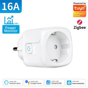 UNKAS EU Socket 16A/20A Wifi/Zigbee 3.0 Plug Power Monitor Alexa Google Home Works with Tuya Smart Life APP Remote Voice Control