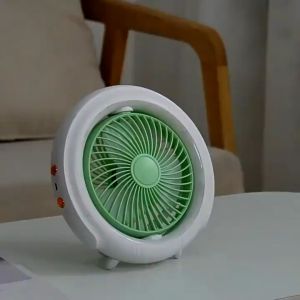 E-HOME 𝐃𝐄𝐍𝐆𝐀𝐍 𝐋𝐀𝐌𝐏𝐔 Kipas Angin Gantung Portable 2400mAh Dengan Lampu LED 180° Rotasi Kipas Angin Lipat USB Murah Kipas Angin Dinding