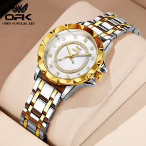 Jam Tangan Wanita Terbaru 2024 Elegan Mewah Korea Tali Baja Tahan Karat Bercahaya Kuarsa