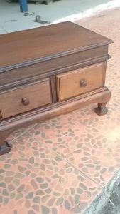 กล่องไม้สัก  2ลิ้นชัก ขาสิงห์ สีน้ำตาลอ่อน  2รุ่น ยาว38x25x26cm และ สูง 38cm เปิดฝาบน   ตู้ลิ้นชัก กล่องใส่พระ กล่องเก็บของ