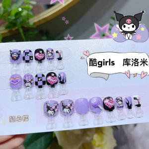 Childrens Safe Reusable Wearable Nail Art Stickers Kawaii Design Black Purple Color Christmas New Years Cosmetic Tools