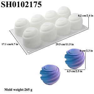 8 Cell Rotating Stereoscopic Lunar Design French Mousse Cake Mold Silicone Cake Mold Dessert Decorating Tools Kitchen Bakeware