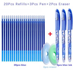 0.5mm Erasable Gel Pen Set 6 Colors Ink Writing Gel Pens Refills Rods Washable Handle for School Office Stationery Supplies
