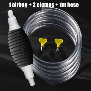 Car Fuel Tank Sucker Oil Transfer Universal Car Portable Manual Fuel Pump Transfer Hand Primer For Gas Gasoline Petrol Diesel Oil Liquid Water With Valve Clips