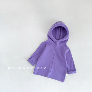 Áo Hoodie Dài Tay Màu Đơn Cho Bé Trai Và Bé Gái Dễ Thương