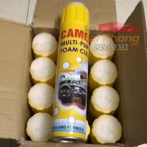 Chai Xịt Bọt Vệ Sinh Ghế Da Ô Tô Foam Cleaner Màu Vàng chuẩn hàng thái