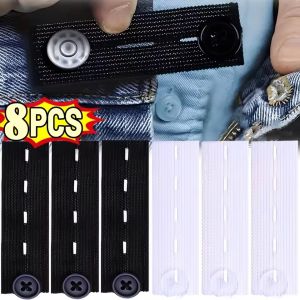 เข็มขัดกางเกงยืด8ชิ้นสำหรับทุกเพศสายรัดเอวกางเกงยีนส์กางเกงรัดรูปกระโปรงกระดุมสำหรับคุณแม่ตะขอเสื้อผ้าอุปกรณ์เย็บผ้าแบบทำมือ