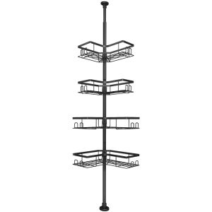 Storage Holders & Racks Bathroom Corner Adjustable Telescopic Shower Rack Stainless Steel for Shampoo Shower Gel Punch-Free Rack