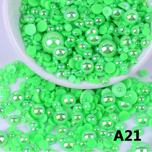 Hạt Cườm Giả Ngọc Trai Hình Bán Nguyệt AB Mặt Phẳng 3/4/5/6/8/10/12mm Dùng Làm Đồ Trang Trí Móng Tay Làm Đồ Trang Sức Tự Làm