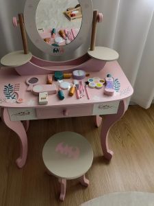 Dressing Wooden Vanity Set for Girls Play