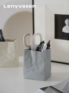 Lenyvasen แปรงแต่งหน้าผู้ถือ Vanity ดินสอเดสก์ท็อปเครื่องสําอางค์แปรงถังเก็บสําหรับห้องนอน