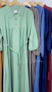 Midi Dress Wanita: Bahan Polo Linen & Desain Elegan