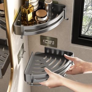 Drill-free Bathroom Corner Storage Rack