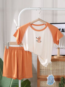 Summer Clothes for Infants And Toddlers Short Sleeve Shorts Modal Home Clothes No Bone Set Boys And Girls Air Conditioned Pyjamas