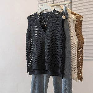 AIYITI | Áo Vest Len Thời Trang Đục Lỗ