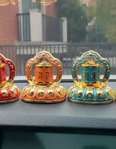 Kinh Luân Xoay Bằng Pin hoặc Năng lượng Mặt trời chữ Phạn-cao 8.5cm11cm(Hợp Kim cao cấp)-tiện ích